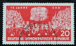 ND821p / NDK 1961 A Szocialista Egységpárt 15. évfordulója bélyeg pecsételt