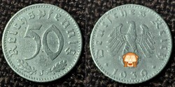 Német III. Birodalom 50 pfennig 1939J . F2026