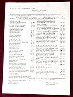 Unicornis Étterem Eger étlapja 1976,09.11.-13.