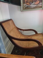 Teak és rattan eredeti vintage daybed / loungeágy / nyugágy