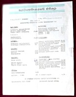 "Patkó" Vendéglő Zirc étlapja 1979.