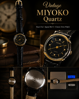 MIYOKO Quartz Women's Watch – Japan Mov't, Black Dial, Leather Strap – Faulty