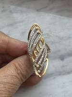 14 kr. arany gyűrű rengeteg cirkon kővel  9.88gr.
