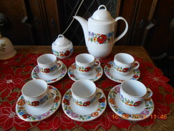 Kalocsai porcelán kávés készlet