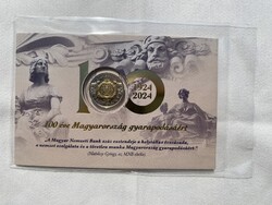 2024 100 éves a Magyar Nemzeti Bank (MNB) 100 Forint elsőnapi veret bliszter