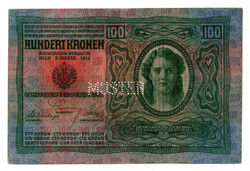 100 Korona Bankjegy 1912 MINTA / MUSTER