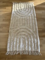 Nyers színű pamut szőnyeg párban, 65x135+rojt