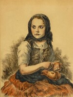 Glatz Oszkár (1872-1958): Almahámozó leány