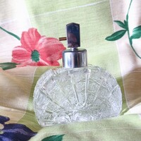Czechoslovak 24% PbO Lead Crystal Perfume Bottle with Original Label from the 1960s