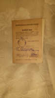 Vintage Csepel kerékpár jótállási jegy 1961  T