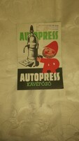 Autopress kávéfőző szavatossági jegy 1963   T