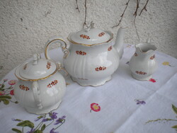 Zsolnay porcelán barokkos   teás készlet