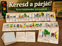 1975 Keresd a párját! KRESZ kártyajáték 1–4. osztály – OKBT, 32 lap + szabály