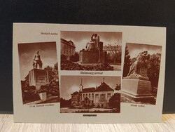 Balassagyarmat régi képeslap - Madách szobor, 16-os honvéd, Hősök szobra (Weinstock 3576)