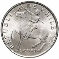 Chile 5 Escudos 1972 - Lautaro - verdefényes