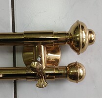 Brass Double-Row Curtain Rod Bracket Ceiling Mount