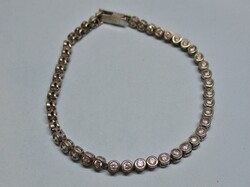 Very beautiful marked Italian button-set silver tennis bracelet