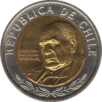 Chile 500 Pesos 2008 - Raúl Silva Henríquez - verdefényes