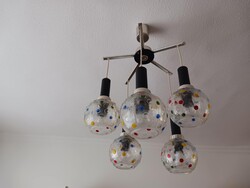 5 ágú, jó állapotú használt retro/vintage pöttyös gyerekszoba csillár