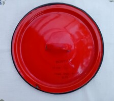 Old Red Enamel Lid for Bonyhádi, 14 cm