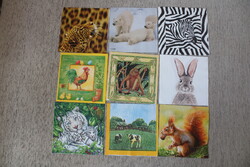 9 pcs Animal Themed Napkins