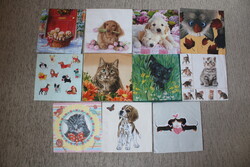 11 pcs Napkins Dogs, Cats