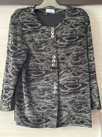 Őszi pulóver/tunika fekete-khaki színben nagy méret