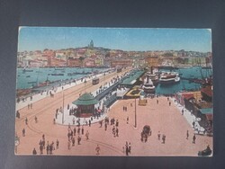 Antik képeslap Konstantinápoly /Isztambul  - villamos a hidon 1913   260819