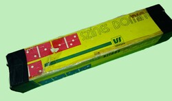 1970'S VÖRSAS Magyar kisipari játék SZÍNES DOMINO dobozával állapot