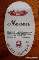 Háború előtti Dreher italcíme (Mocca likőr)