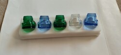 Old Dental Cap Jars with Holder