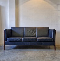 Mid century modern,  vintage dán bőr kanapé 3 személyes