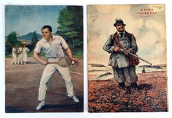 2 db régi újság Pesti Hírlap Vasárnapja 1933 tennisz + Képes Vasárnap 1937 Horthy