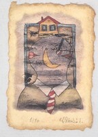 Ef Zámbó István 15,5 x 10,5 cm computer print, merített papír