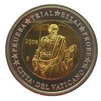 Vatikán 2 Euro tükörveretes specimen pénzérme (2008) számozott