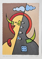 Ef Zámbó István - Dali lecsúszott bajusszal 42 x 30 cm computer print, merített papír