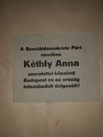 Ritka 1956-os röplap: Kéthly Anna Szociáldemokrata Párt