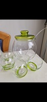 Bólés 4.5L Bohemia Glass Set (plastic ladle) for four people, new, 4dl glasses in original box
