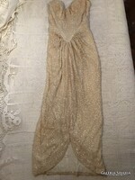 LILLIE RUBIN BROOKLYN ARTIST DRESS - ALL OVER WITH SMALL GOLD HAND-SEWN PEARLS - PERFECT
