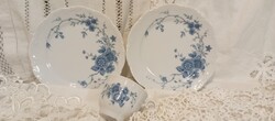Mitterteich Bavaria porcelán teáscsésze és 2 süteményes tányér