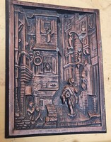 Wall art made of Aluminium Spiáter painted in bronze color