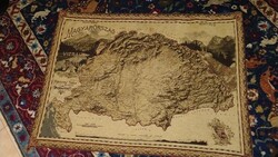 Magyarország helyrajzi és vízrajzi térképe faliszőnyeg / Pokorny Tódor