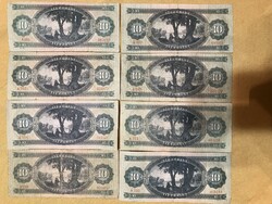 8 DB. Népköztársaság (1949-1989) 10 Forint bankjegy 1969