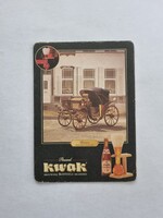 Kwak képeslap söralátét, poháralátét  - ritka belga reklámkiadás