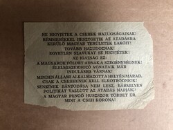 Hungarian Propaganda Flyer 1938 - Don't Believe the Czechs' Lies!