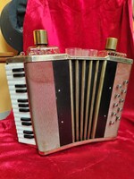 Vintage accordion-shaped mini bar and liqueur set from the '60s