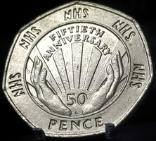 Egyesült Királyság 50 penny, 1998 50 Éves a Nemzeti Egészségügyi Szolgálat (NHS) E04c3V
