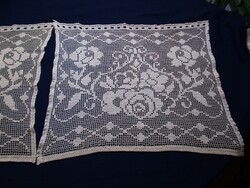 2db-os HORGOLT CSIPKE függöny szett,vitrázs függöny garnitúra 69x58cm/db--2db B.1629