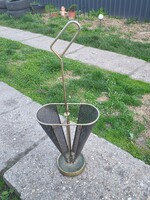 Retro Brass Umbrella Stand (Perforated, Mild-Century)