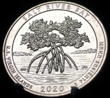 Amerikai Egyesült Államok ¼ Dollár, 2020 Salt River Bay Nemzeti Történelmi Park  verde: S  E15D3V